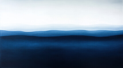 Obraz premium Serene blue gradient landscape with soft waves and calm atmosphere