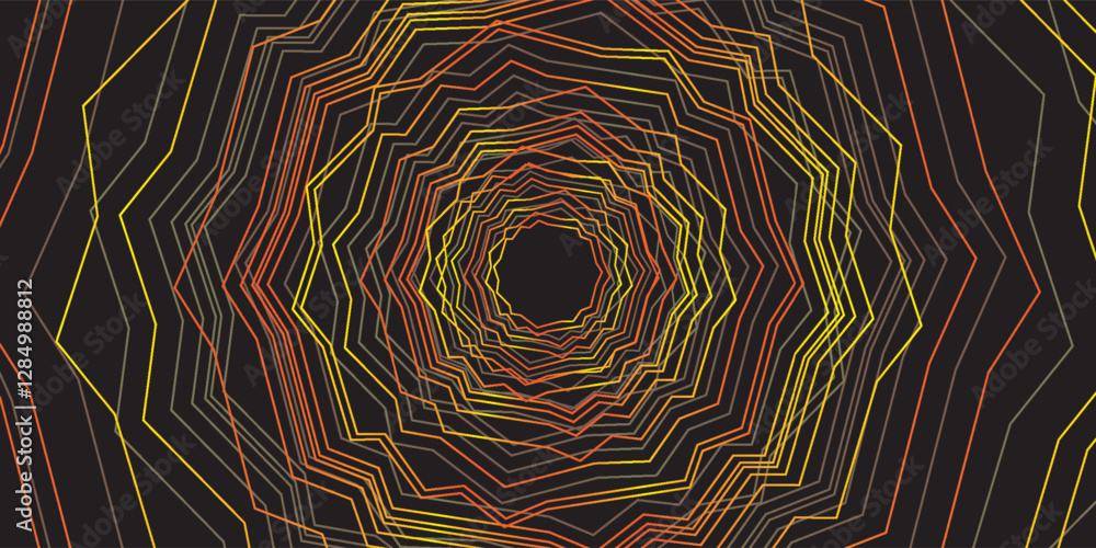 Poster orange lines techno abstract background overlap layer on dark space with polygon effect decoration.