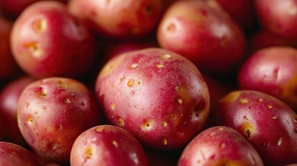 Obraz premium Fresh Red Potatoes with Distinctive Skin Texture in Natural Lighting