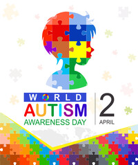 World Autism Awareness Day. World Autism Day. Banner, Flyer, Poster for Health Care Awareness campaign for Autism.