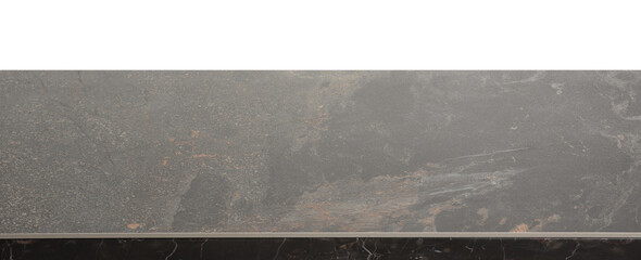 Fototapeta premium Grey marble table isolated on white. Space for design