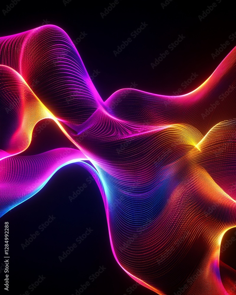 Poster abstract multicolored light wave pattern