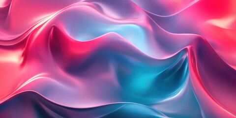 Fototapeta premium Abstract Pink and Blue Swirling Liquid Digital Art: A Vibrant, Smooth, and Textured Composition