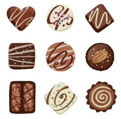 set of chocolate