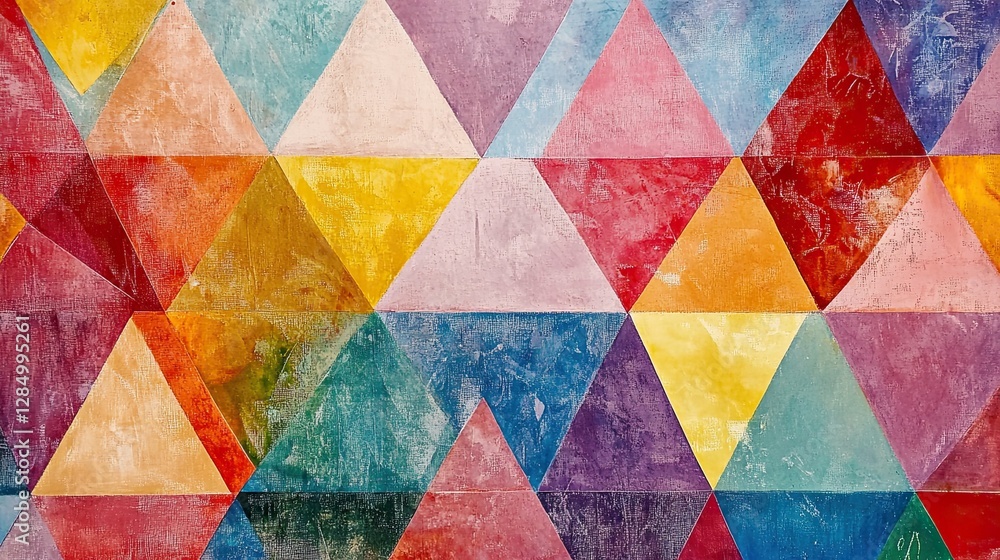 Poster large colorful geometric triangle background with sharp edges.