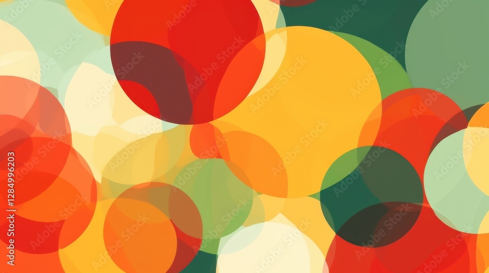 Poster abstract colorful circles overlapping pattern background design