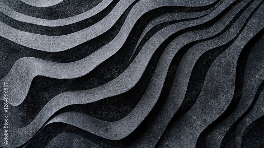 Poster minimalistic topographic pattern in charcoal and black, ideal for creating modern, abstract designs 