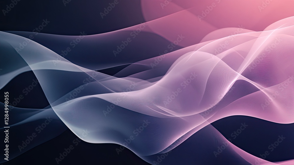 Poster monochromatic gradient abstract design with soft lighting, creating a calming atmosphere.