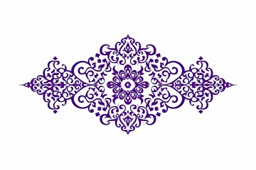 Detailed Purple Ornamental Design Element on White Background