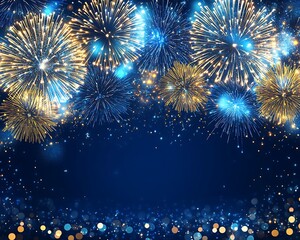 Festive fireworks display, night celebration