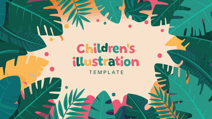 2d vector illustration technology , ai robot helping children at study pc and tablet , children background land escape 
