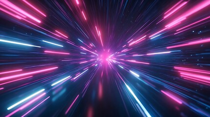 A bright visual representation of futuristic time travel through space