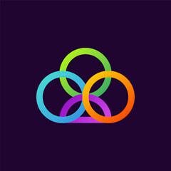 Colorful cloud logo with minimalist style