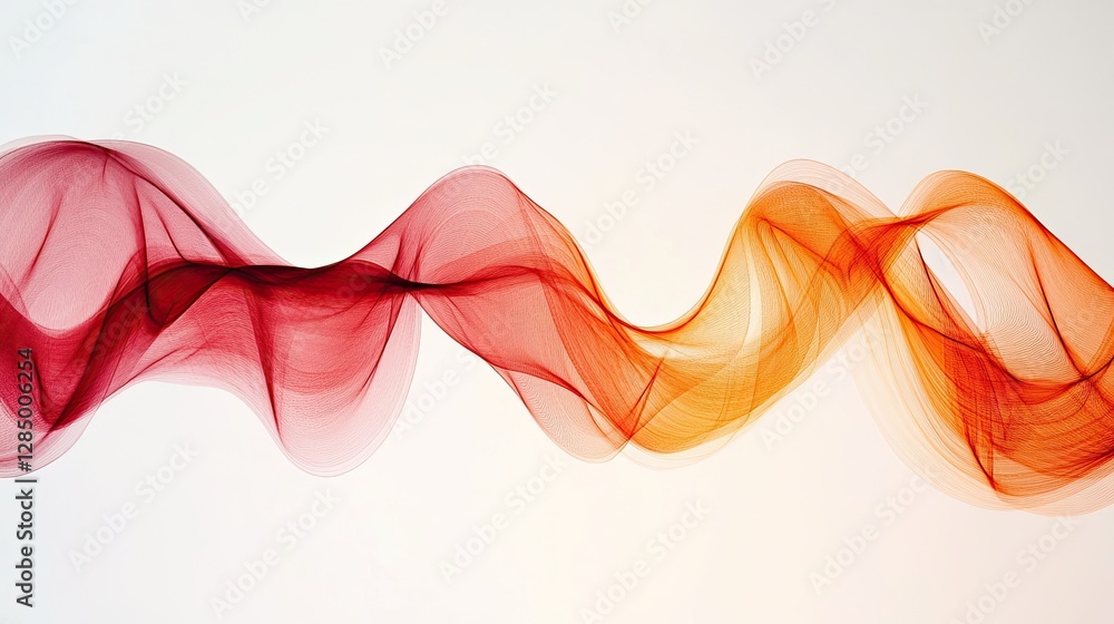 Poster red and orange wave flowing across a gradient background, creating vibrant energy and movement in mo