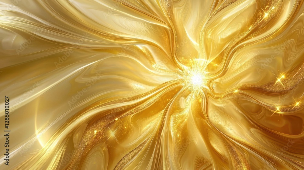 Poster shimmering gold abstract background with elegant flowing texture