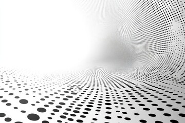 Abstract Tunnel Pattern With Black Dots