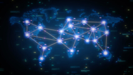 Global AI Network Transforming Digital Connectivity and Communication - Ideal for Technology, Innovation, and Worldwide Change Themes