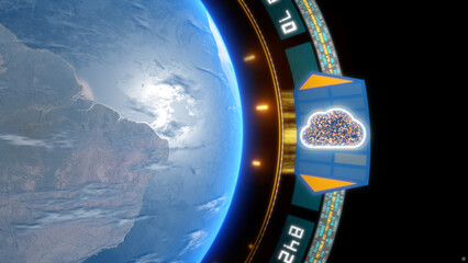 Global Data Analysis: Technology and Cloud Computing Visualized Over Earth