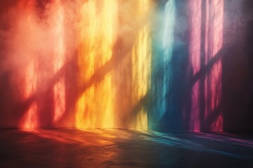 Obraz premium Abstract Rainbow Light Shadows Minimalist Texture Overlay on White Background