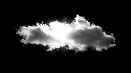 Fototapeta premium Dramatic Cloud Formation Illuminated by Soft Light on Dark Background