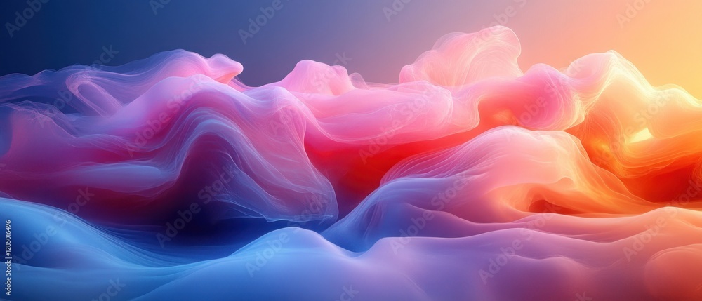 Poster dreamy abstract soft gradient blurred banner background holographic texture colorful digital noise p