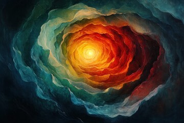 Vibrant Colorful Light Refractions with Soft Brush Strokes and Swirling Patterns in Abstract Art