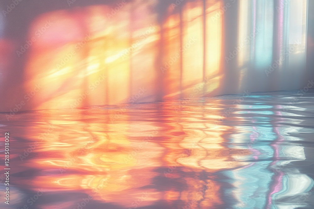 Poster ethereal light refraction overlay texture effect for white background with rainbow reflections and s