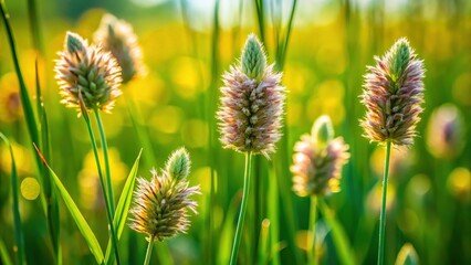 Obraz premium Meadow Foxtail Grass (Alopecurus pratensis) - Close-up Stock Photo