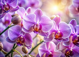 Fototapeta premium Stunning Lilac Orchid Bouquet - Elegant Purple Flowers Close Up