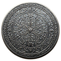 A Vintage Coin with Intricate Designs Isolated on Transparent Background