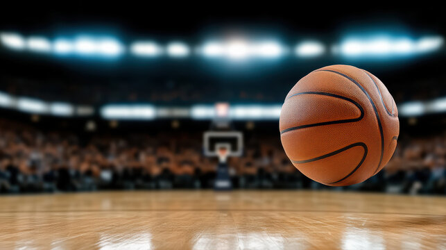 basketball in mid air during game, showcasing excitement and action