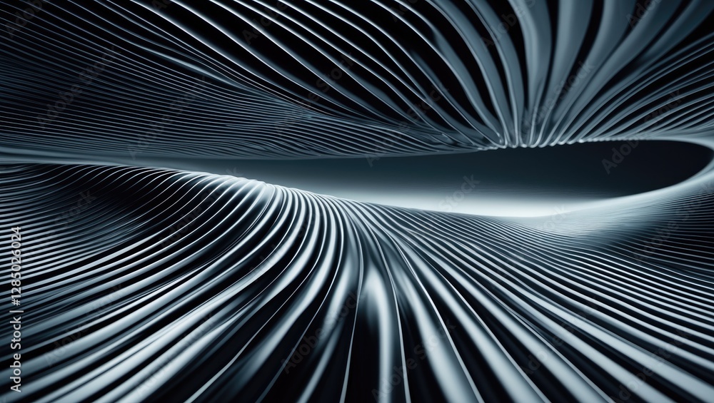 Aufkleber realistic abstract image featuring a radial carbon fiber surface with a depth of field perspective, 