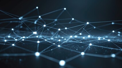Obraz premium Connection framework of dots and lines against a dark backdrop in technology