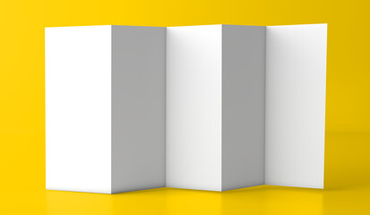 Tri-Fold Brochure Mockup. Blank paper brochure.