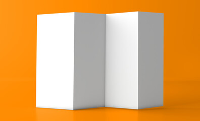 Tri-Fold Brochure Mockup. Blank paper brochure.	
