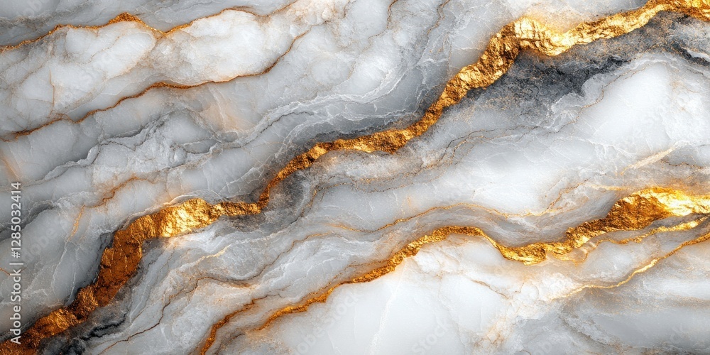 Poster white marble texture luxurious background with golden veins smooth surface abstract design