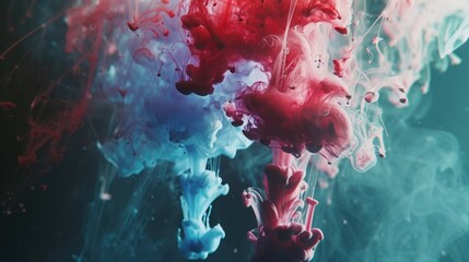 Abstract Ink in Water &ndash; Vibrant Colorful Fluid Art Explosion