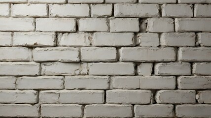 Obraz premium Vintage White Painted Brick Wall Architectural Texture Background