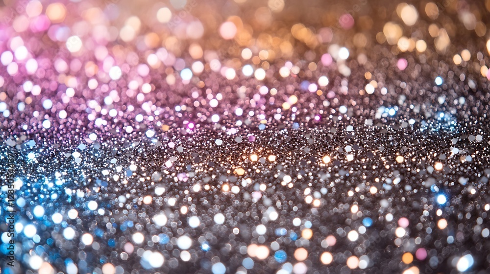 Poster soft focus of a shimmering glitter background in multiple colors