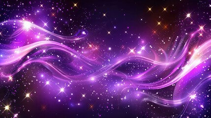 Magical Cosmic Nebula Background &ndash; Purple and Pink Abstract Glow

