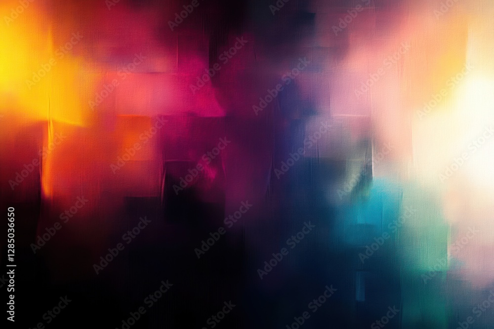 Aufkleber Abstract Colorful Light Leaks Bokeh Overlay on Dark Background with Rainbow Chromatic Flare and Soft Gradient Effects