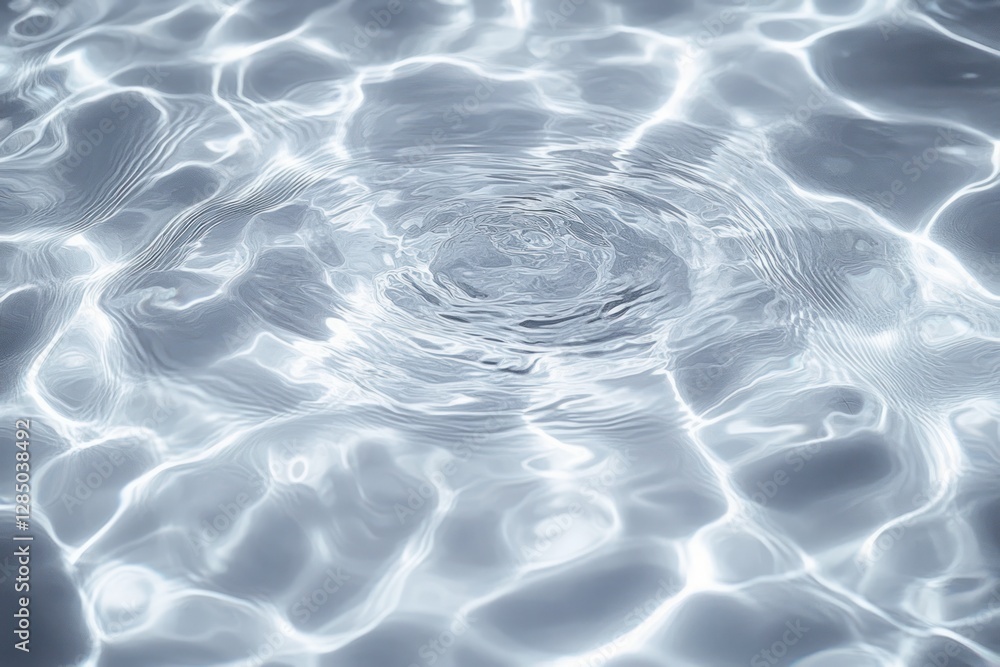 Aufkleber closeup of calm clear water texture with subtle ripple patterns and sunlight reflection