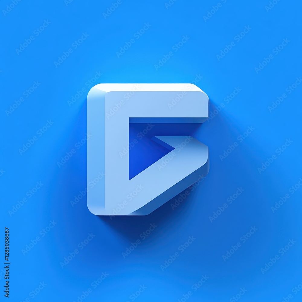 Aufkleber minimalist floating word icon over bright blue background with soft shadows for modern technology lo