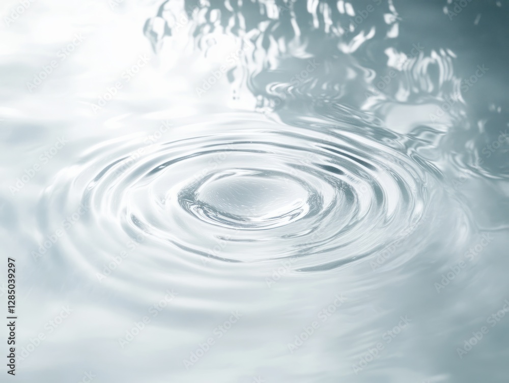 Poster calm water ripples background with soft focus light reflections ideal for spa and travel mockups