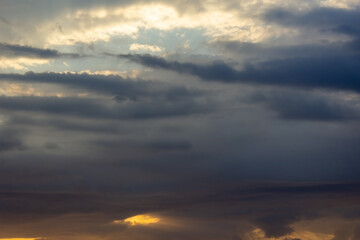 Cloudscape, Colored Clouds at Sunset