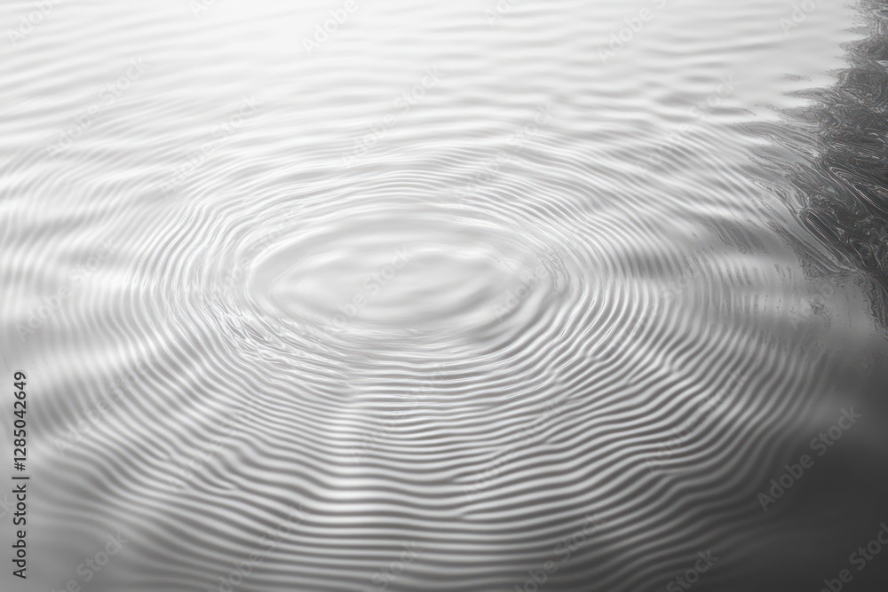 Poster Abstract Calm Water Surface Texture with Bubbles and Ripples in Soft Monochrome Light