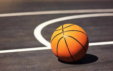 Sports, basketball and ground for games on court, fitness and outdoor for competition in stadium. Tournament, match and equipment for exercise, outside practice and tool for training at health club