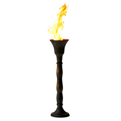 Torch Flame Isolated on Transparent Background