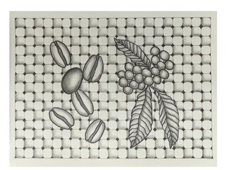 black and white coffee beans
