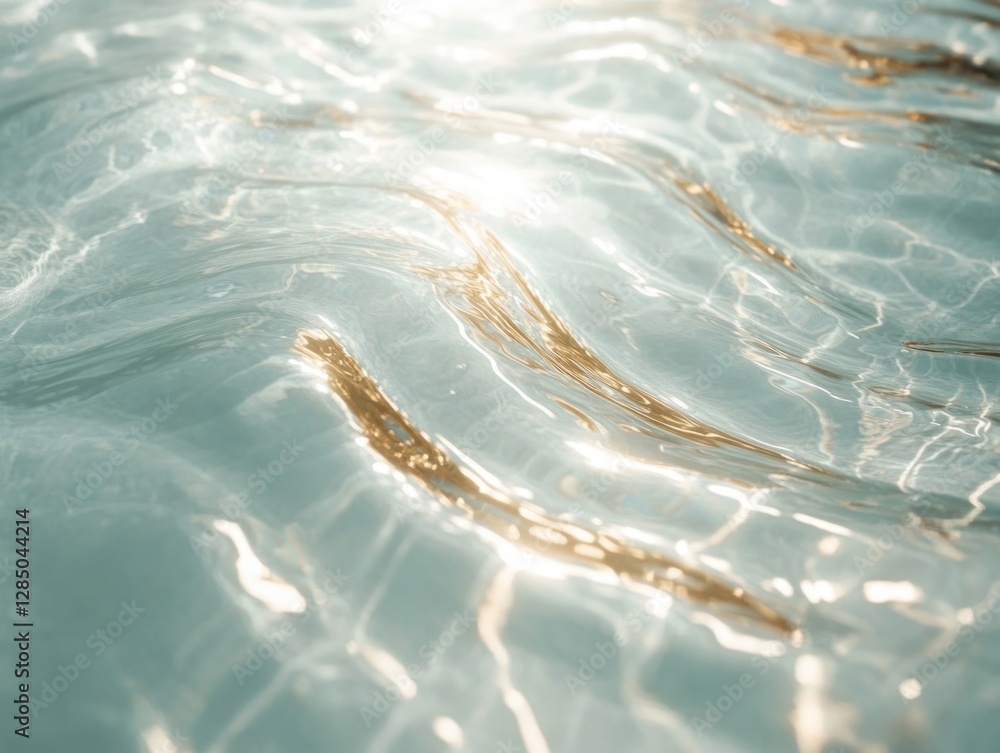 Poster calming water ripple texture abstract minimalist background for spa travel and product mockup